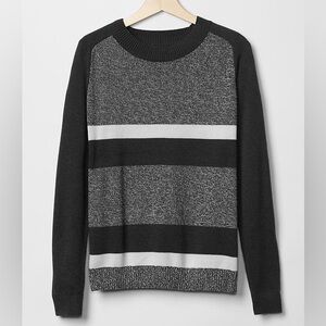 GAP Men's Marled Stripe Front Pullover Sweater Crewneck Relaxed Fit Soft Knit